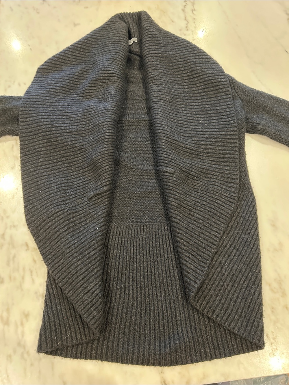 Vince Black Ribbed Knit Cardigan